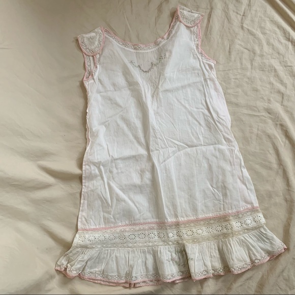 Antique 20s kid cotton floral embroidered sundress